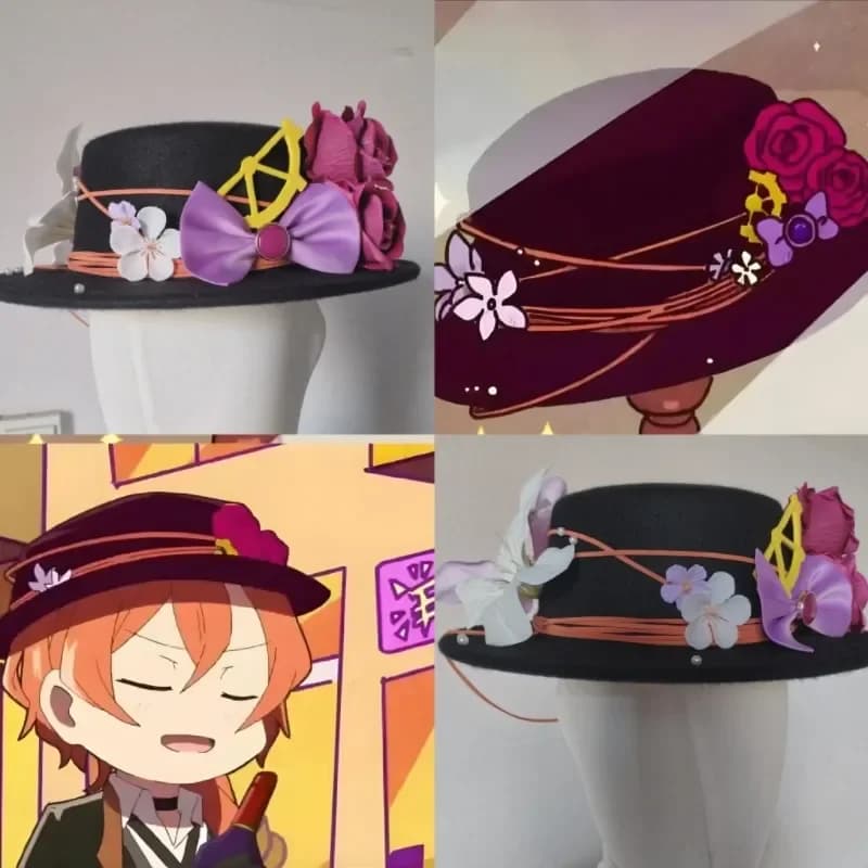 Nakahara Chuuya Cosplay Soul Hat Necklace with Chain Neck Prop Accessories Soul Necklace with Pendant Halloween Gift Accessories