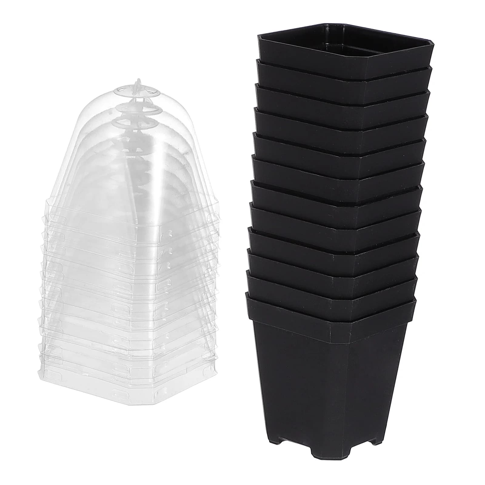 10 pz addensato plastica pianta vivaio vasi piantine quadrate fiore inizio giardino germinazione vasi pianta vivaio vaso