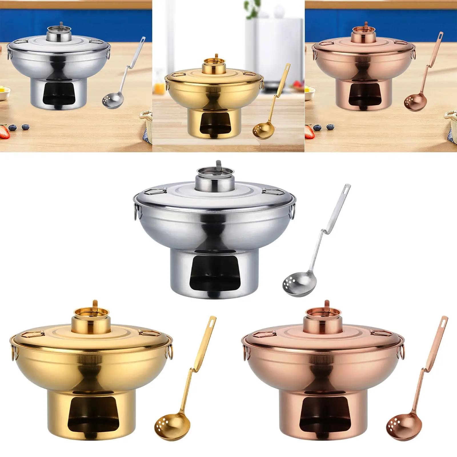 Pentola Singola per Hot Pot in Acciaio Inox, Pentola per Shabu per Uso Domestico, Picnic, Escursioni, Riunioni Familiari