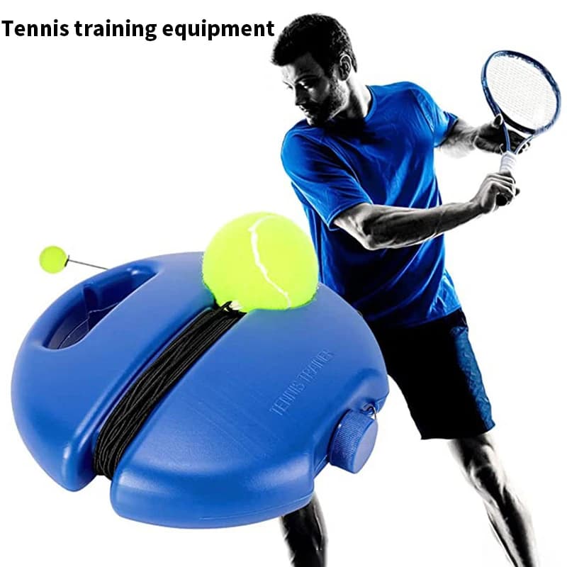 Adatto per palla da rimbalzo per allenamento da tennis: tennis per interni ed esterni con base per attrezzatura ausiliaria per pratica con palla in corda elastica