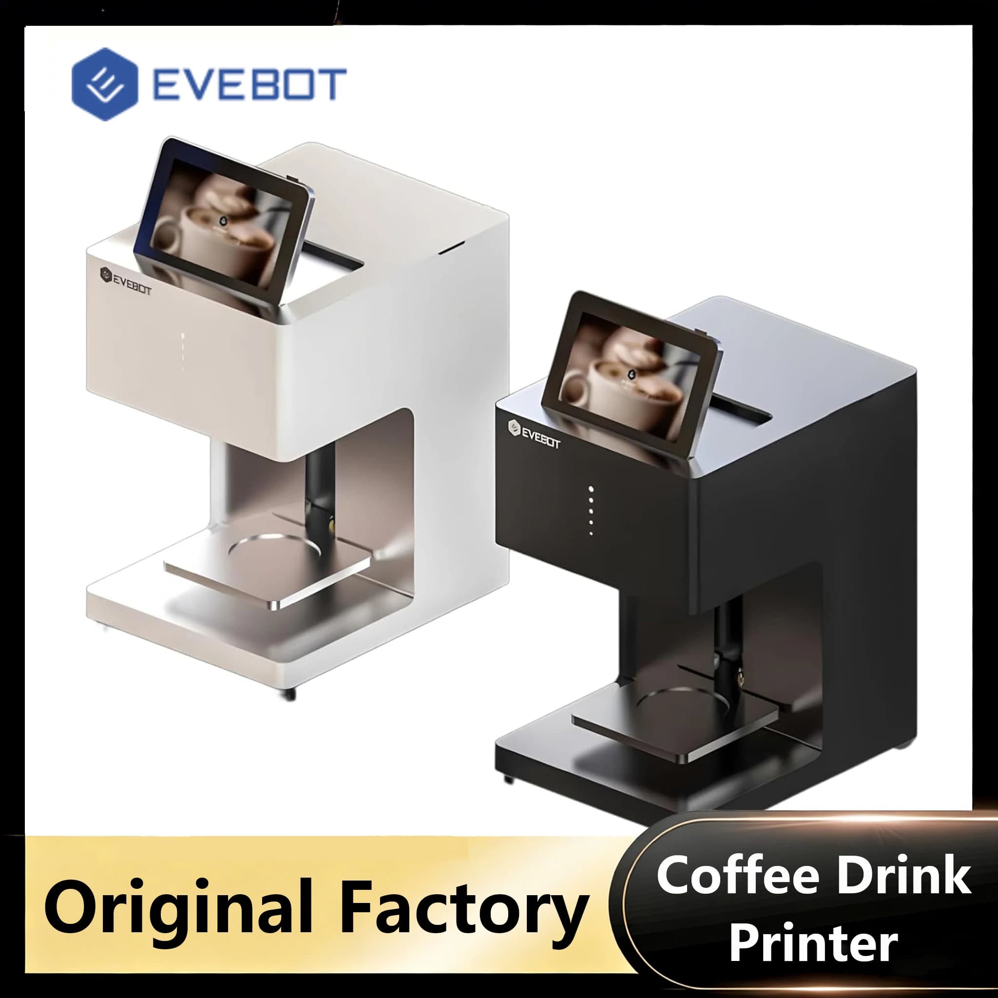 Stampante per bevande al caffè Evebot 3d Latte Art Macchina per stampante per caffè Bevande automatiche Cibo Selfie con connessione WIFI Stampa