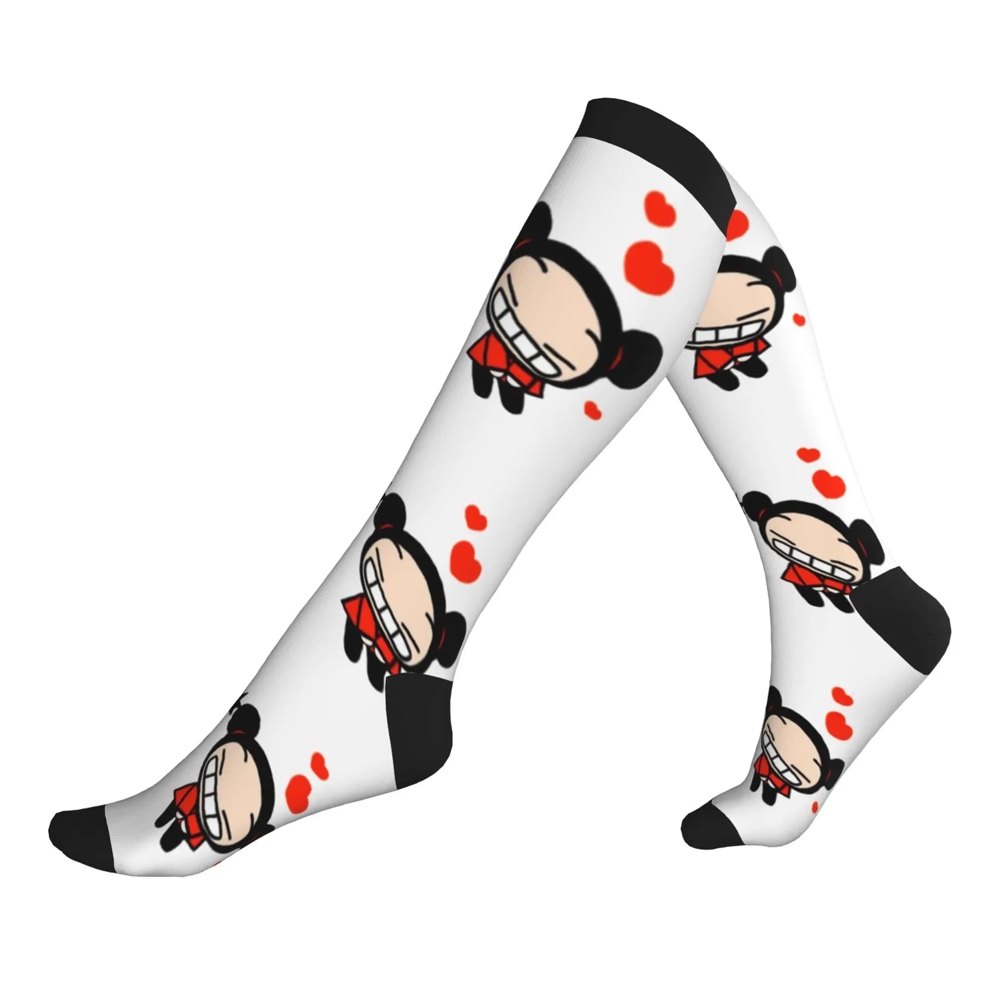 Funny Animation Anime Pucca And Garu Socks Men Women Warm 3D Printing Sports Football Sports Compression Socks