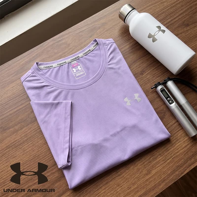 Under Armour Women's Ice Silk Quick Dry T-Shirt Cooling Silky Breathable Stretch Short Sleeve Fitness Workout Casual Summer