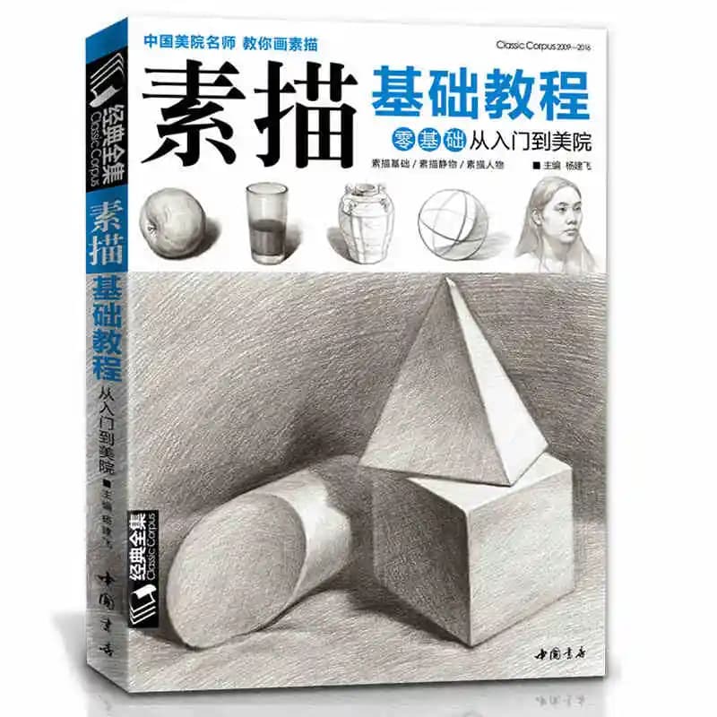 Basic Sketch Tutorial Book From Beginner to Art Academy, Chinese Drawing Textbook for New Learners, Sketch Geometry Still Life