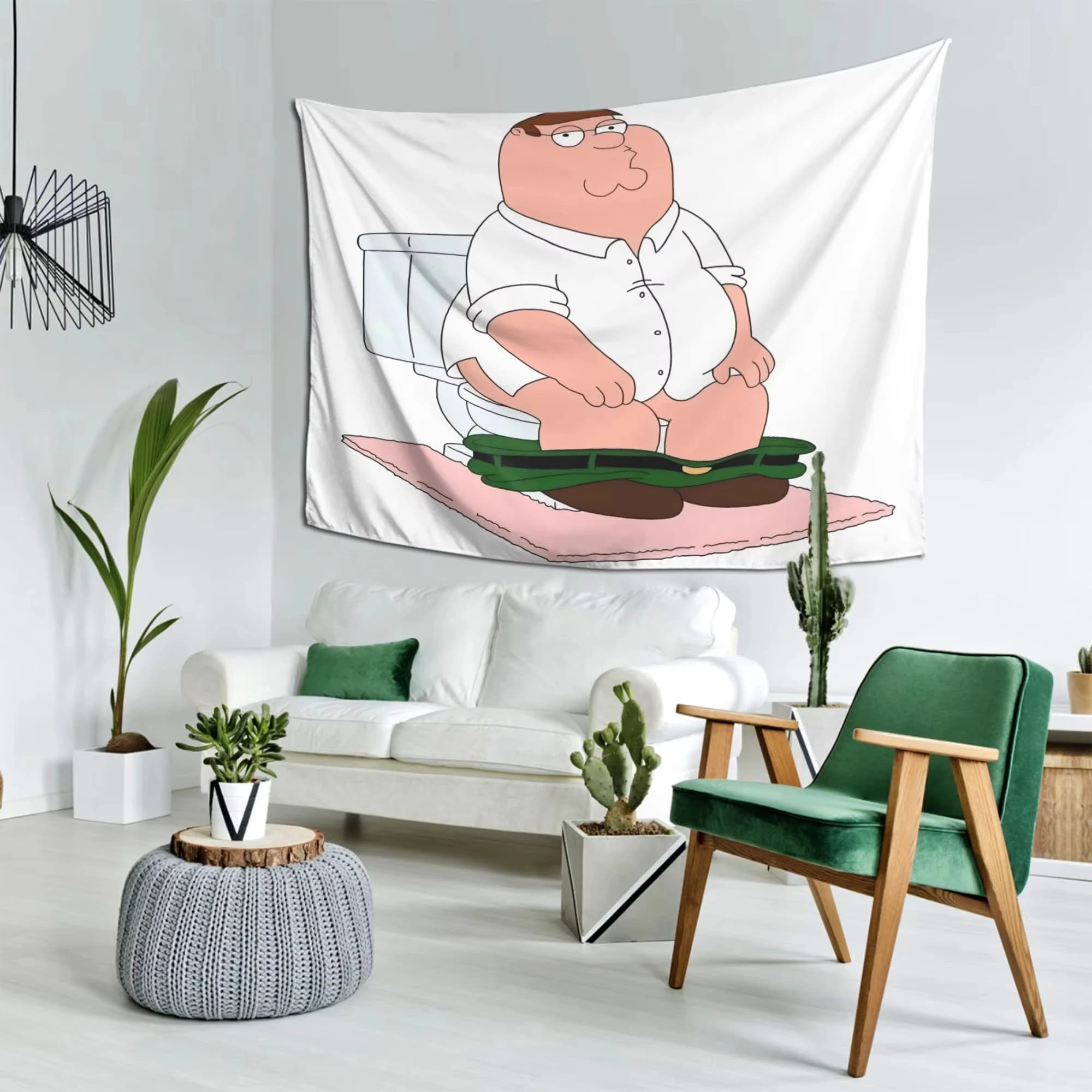 Peter Griffin Bold Pattern Tapestry, Stylish Home Decor Wall Hanging for Living Room Bedroom Office Decor