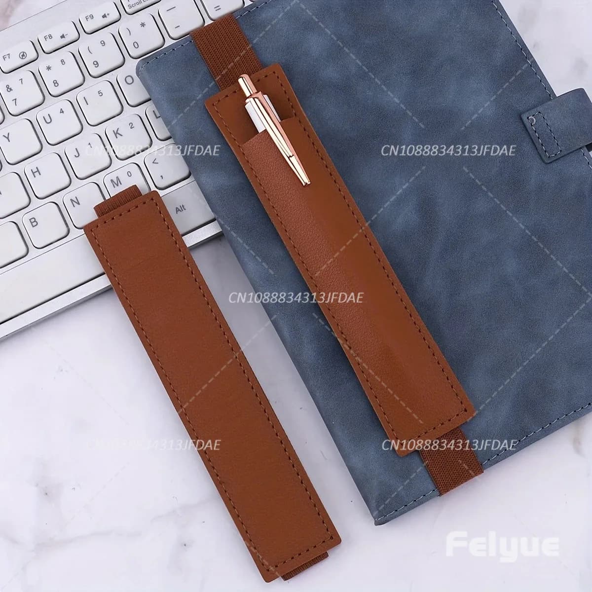 Portapenne con fascia elastica regolabile in pelle PU 1/2 pezzi, custodia per penna per pianificatore, portapenne per notebook, portapenne per notebook