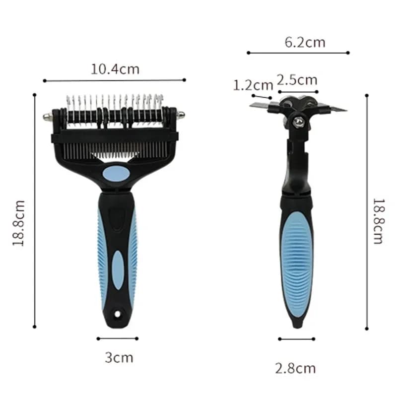 Spazzola 3 in 1 Raymax per la rimozione del pelo di animali domestici, taglia nodi per peli di cani e gatti, pettine per la toelettatura di cani e gatti.