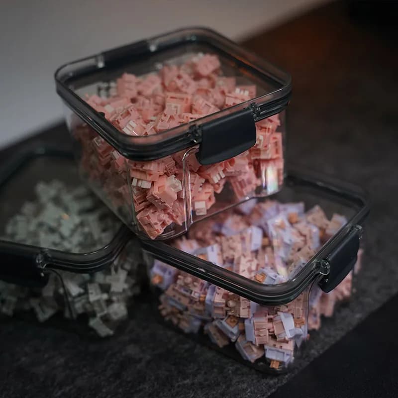 Keebox Storage Box for Keyboard Switches Polycarbonate Switch Box for PC 3 pcs for Mechanical Keyboard