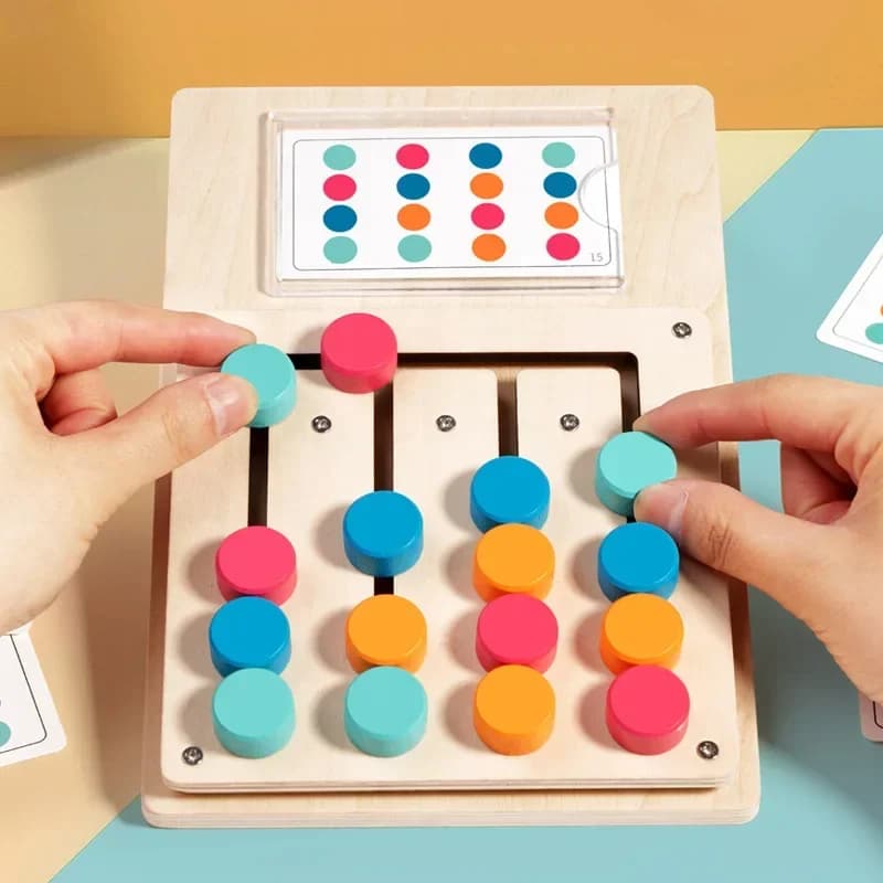 Tavola Montessori in Legno per l'Apprendimento Cognitivo di Colori e Forme – Giocattolo per la Stimolazione Cerebrale Precoce e lo Sviluppo del Pensiero Logico