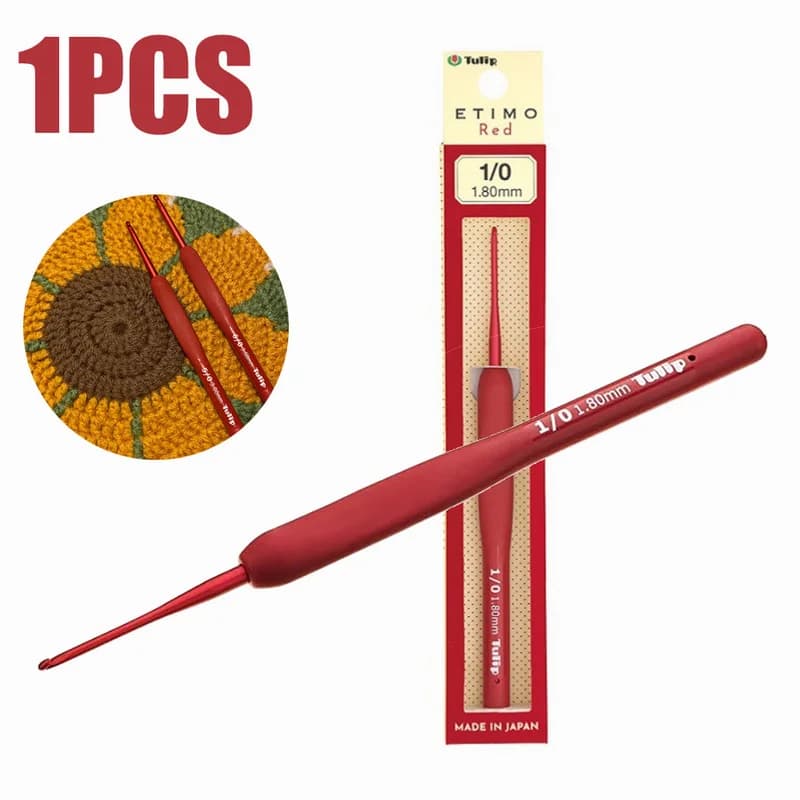 1 Piece 1.8mm-6.5mm Crochet Hooks Single Red Aluminum Needles Sweater Yarn knitting Handmade DIY Tools