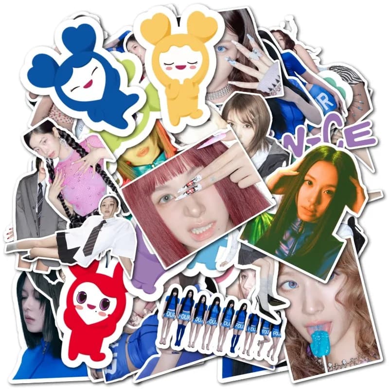 56PCS TWICE Cute Anime Character Graffiti Stickers Waterproof Vinyl Decals DIY Decor Stickers for Journal Water Bottle