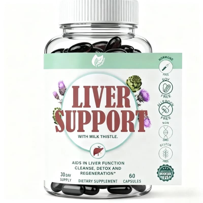 Supplement for the liver Vitamin, healthy formula, cleanser and repairer 9 in 1, containing organic milk card, 60 capsules