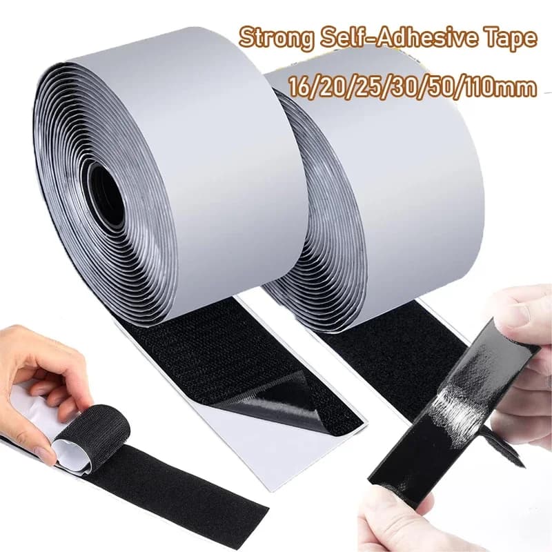 Nastro di fissaggio autoadesivo resistente bianco nero da 1 metro Adesivo in nylon bianco con gancio e anello con colla forte 16/20/25/30/38/50MM