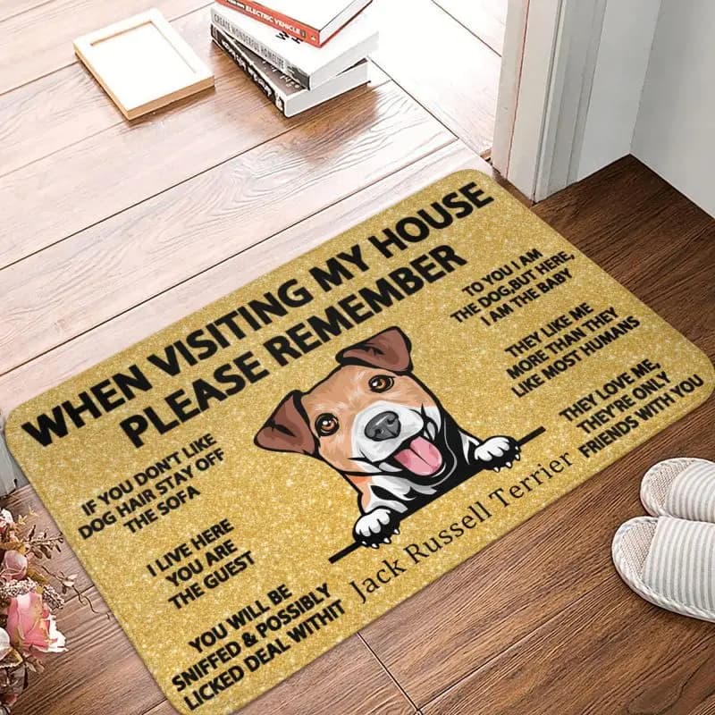 Personalized Peeking Dog Jack Russell Terrier Zerbino Zerbino Antiskid Animal by company Kitchen Bathroom Toilets Carpet 40 * 60 cm