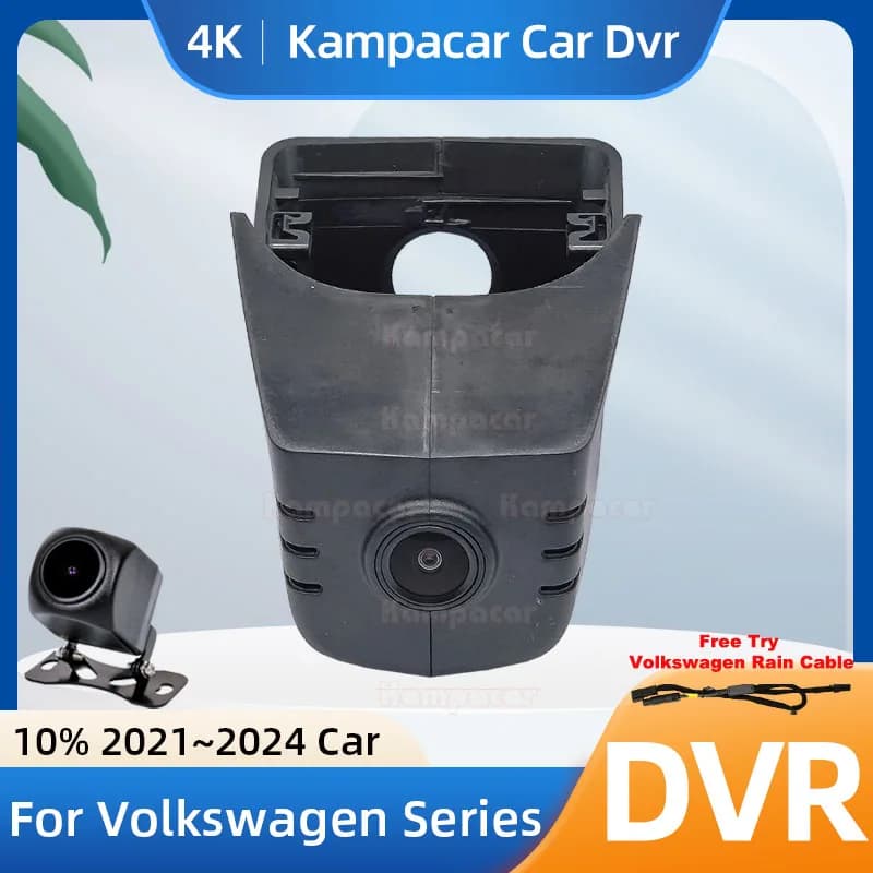 Kampacar VW29-4K 2160P Wifi DashCam Camera Video Recorder For Volkswagen 77mm VW Talagon 2021-2024 10% Car Dvr