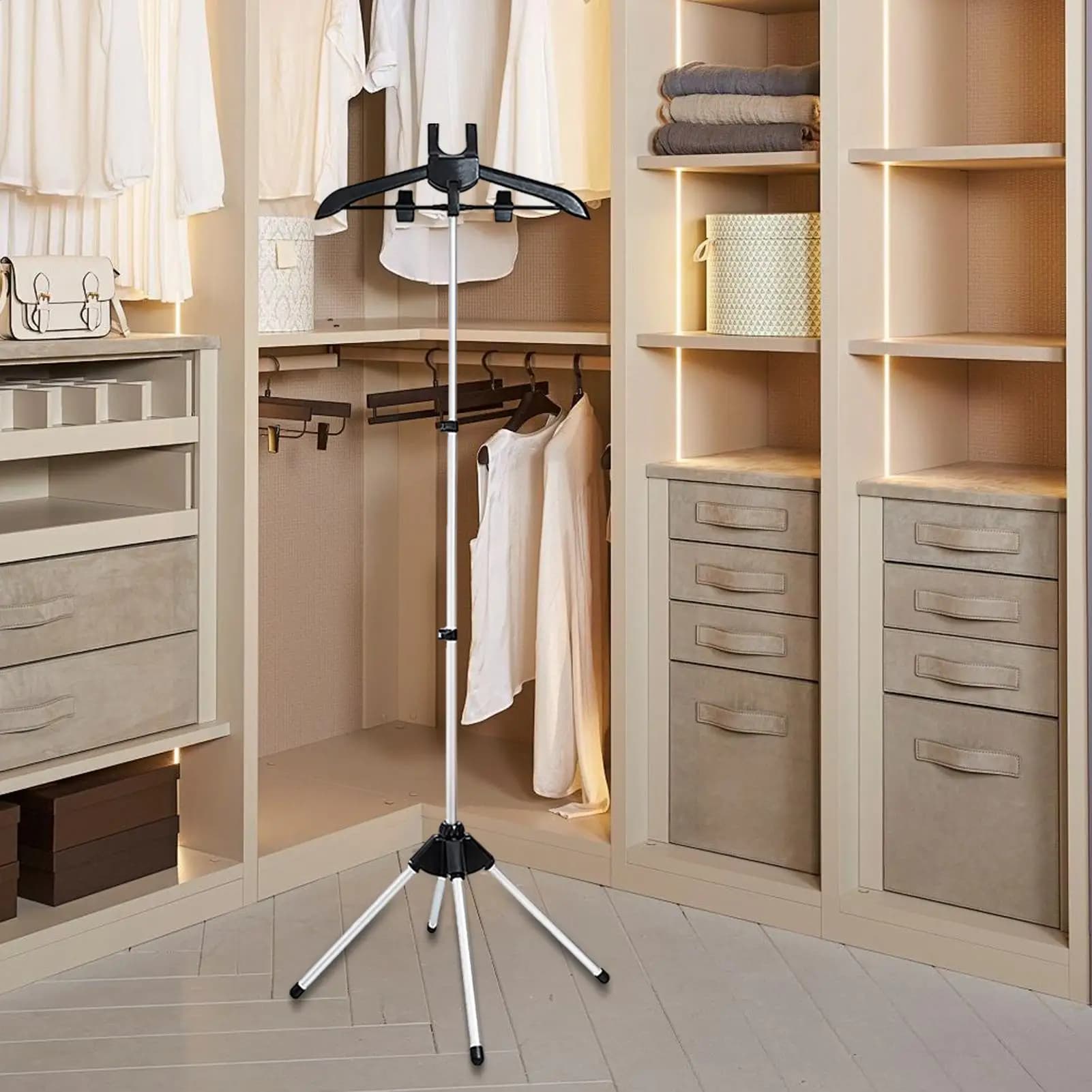 Height Adjustable Ironing Clothes Stand Garment Steamer Hanger Stand For Steaming Rotatable Telescopic Clothes Steaming Holder