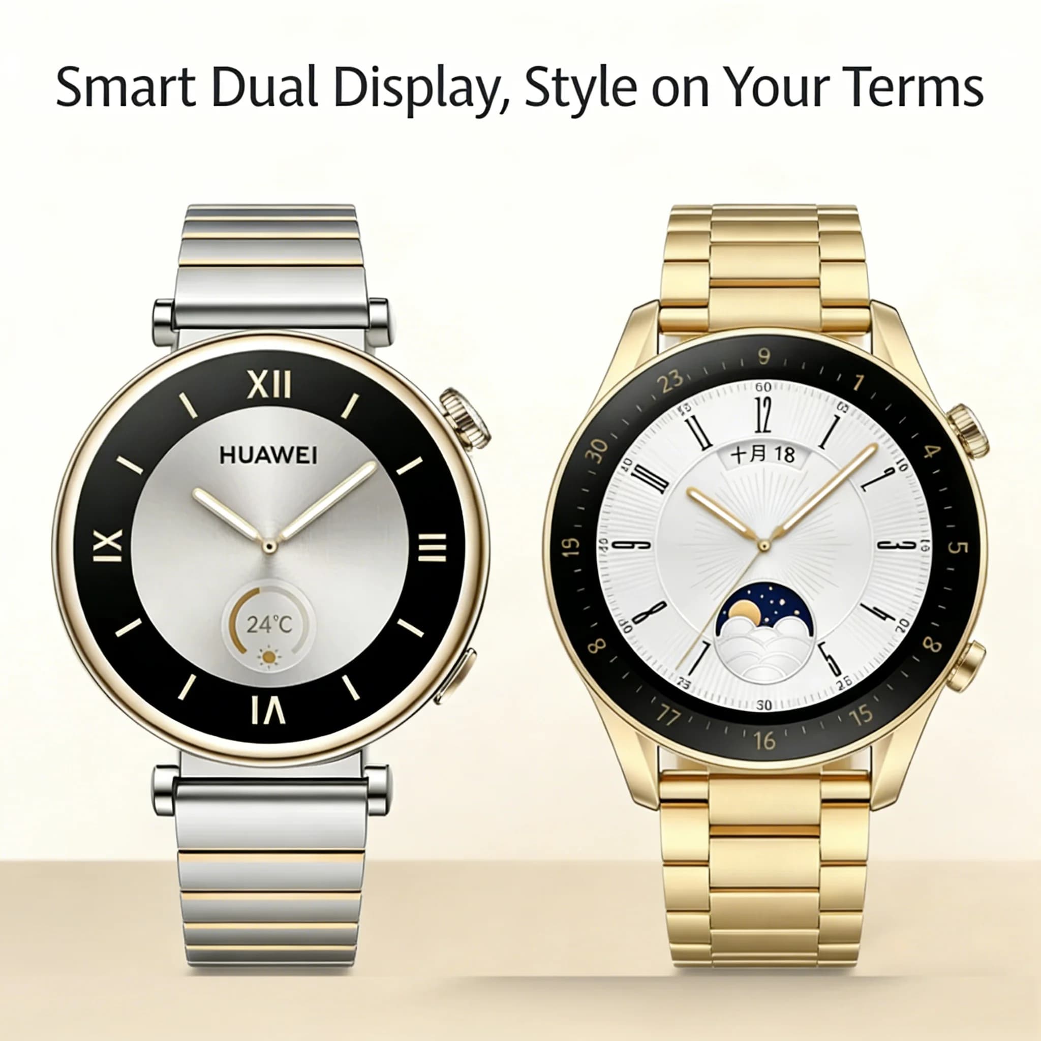 18 mm stainless steel bracelet for Huawei Watch GT6/GT5/GT4 41mm, women's luxury metal bracelet for Huawei Watch GT5 Pro 42mm