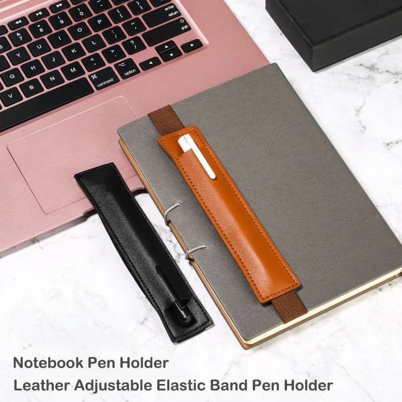 1/2pcs Leather Adjustable Elastic Band Pen Holder Pen Pouch For Planner Pen Holder For Notebook Notebook Pen Holder