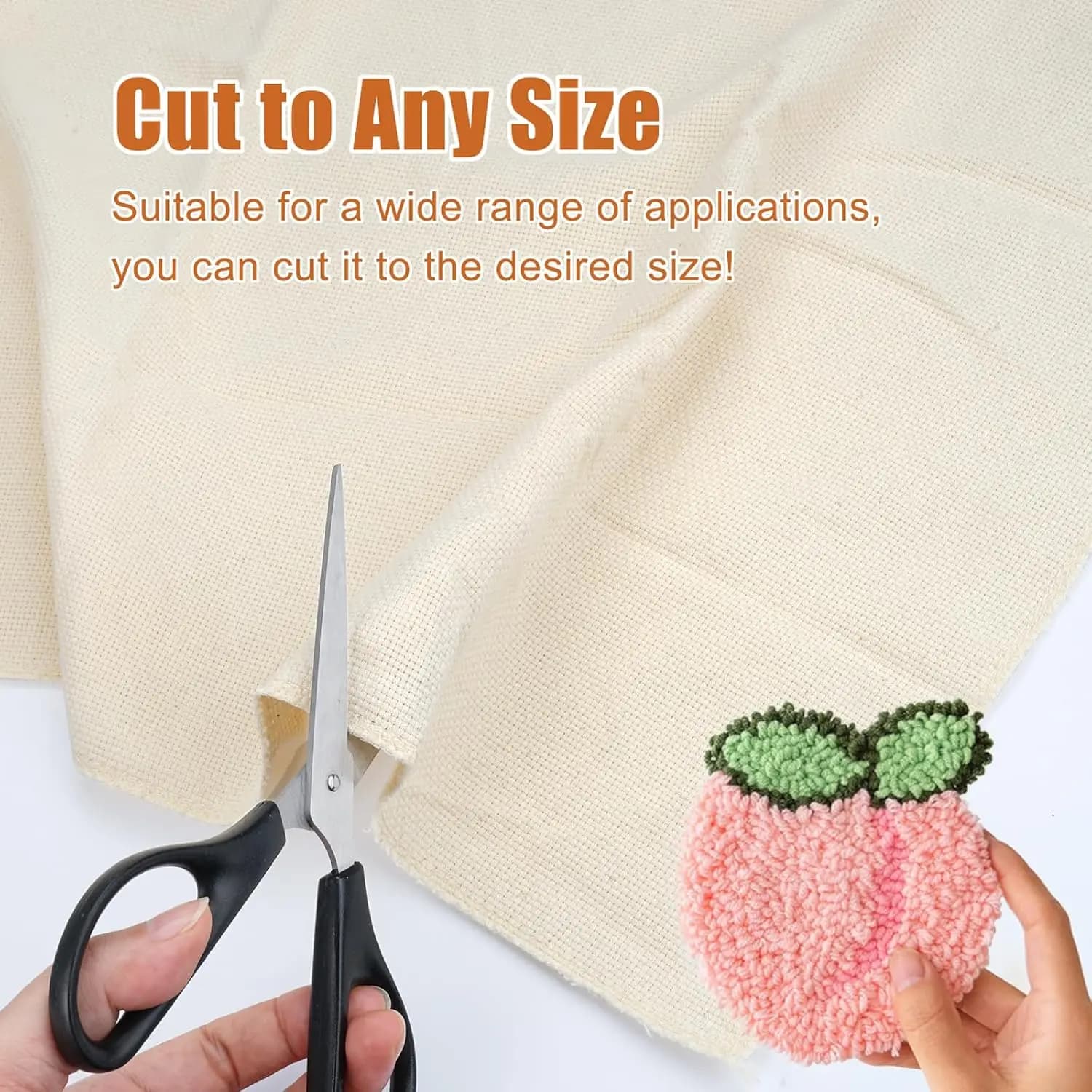 Punch Needle Fabric, Overlocking Edges, Tufting Cloth Monks Cloth for Punch Linen, Squares Punch Needle Embroidery F