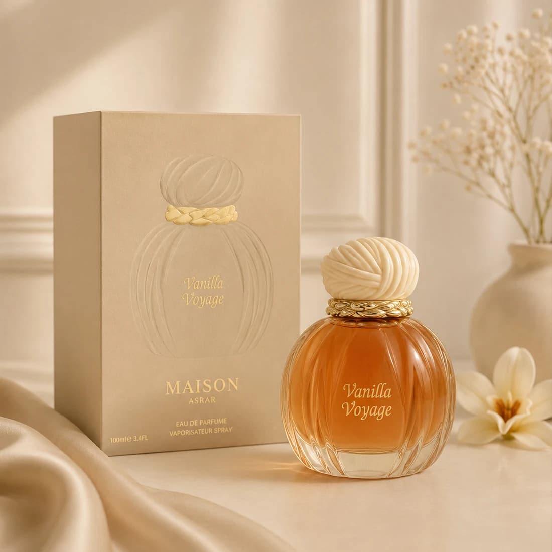 Vanilla Voyage 100ml Long-Term Sweet Unisex Perfume, Luxurious Fragrance and Calda with Candy Essences, Jasmine, Honey, Amber, Vanilla and Musk