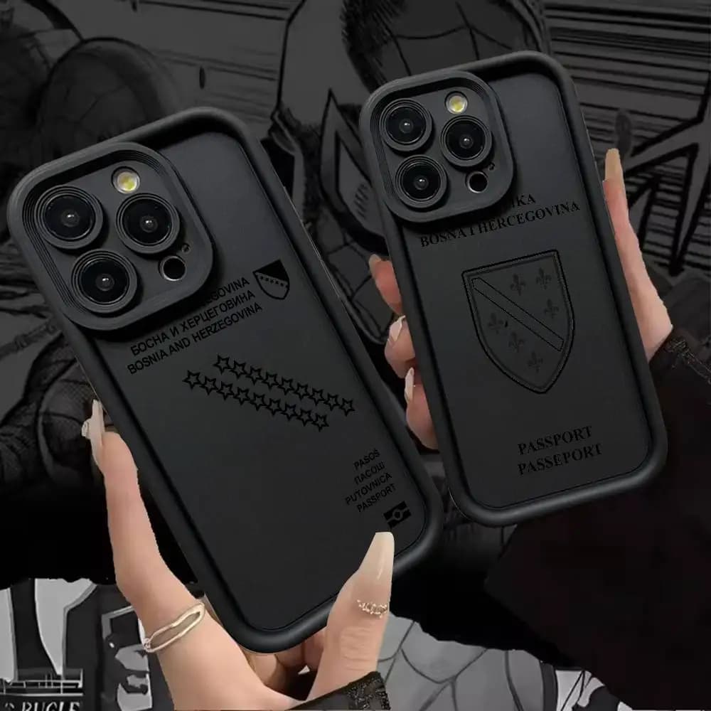 Custodia per telefono passaporto Bosnia ed Erzegovina Custodia per telefono in silicone per iPhone 17 Air 17 16 15 14 13 12 11 Plus Pro Max Cover morbida