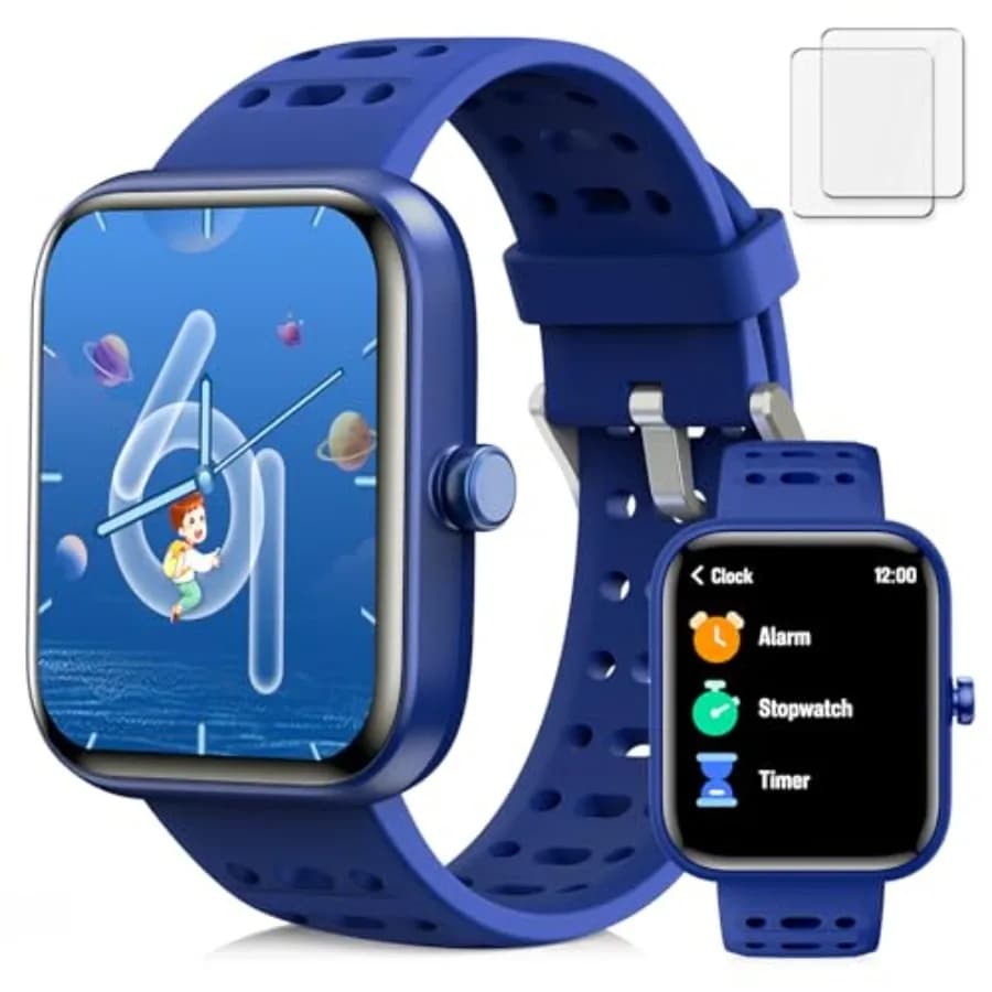 Smart Watch for,Smart Watch with Sleep, Heart Rate Monitor and Fitness Tracker, Kid Watch with Puzzle Games, Sports Modes and D