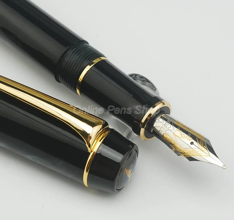 Kaigelu 316 classica penna stilografica in celluloide di marmo nero e dorato 22KGP pennino fine modello fantasma verde per la scrittura penna regalo