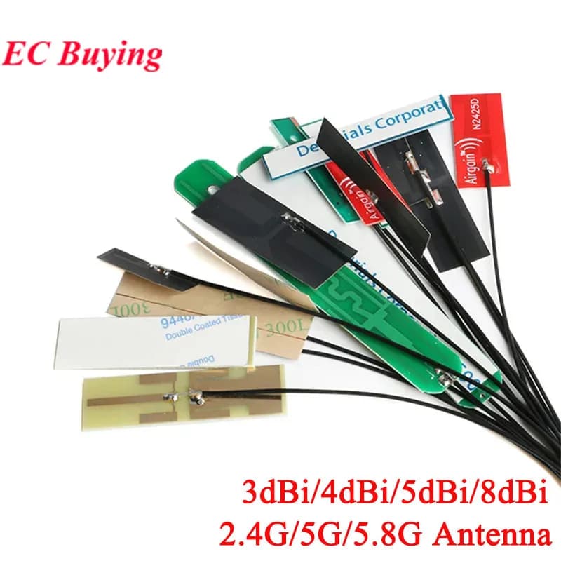 5PCS 2.4Ghz 4G 5G WIFI Antenna Interna FPC PCB 5dBi 8dBi Connettore A Saldare Omni Buletooth-Compat Antenna 3dBi IEEE b/g/n WLAN