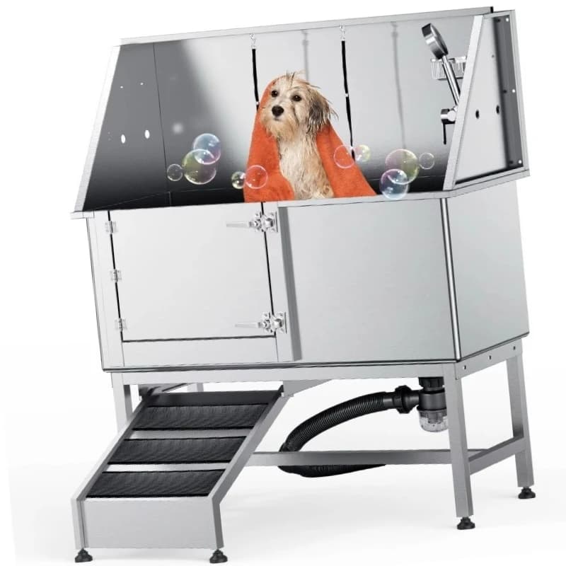 50" Dog Washing Station, Stainless Steel For Large Breeds,Pet Grooming Tub Pet Spa Bathtub Bathtubs