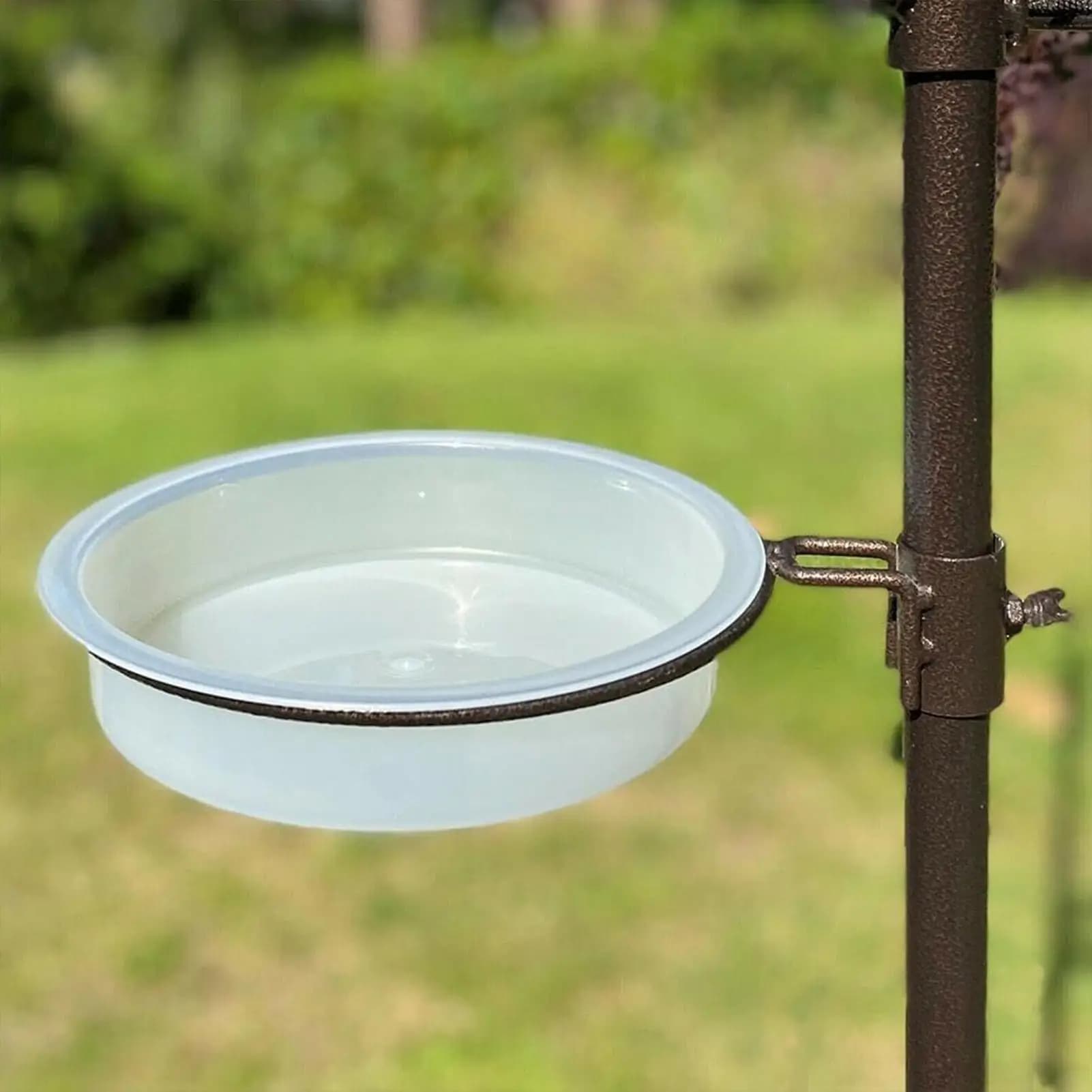 Ricambio trasparente rotondo da 6,3 pollici per mangiatoia per uccelli, ciotola per cibo e acqua, vassoio per mangiatoia per uccelli per giardino, parco, cortile all'aperto