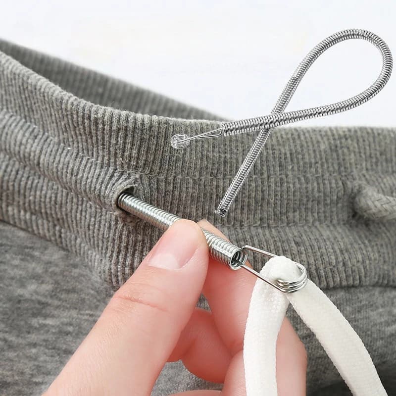 1/5 pz. Clip a molla pieghevole per passare il cordino, per pantaloni e felpe, strumento efficiente per infilare la corda, accessori fai da te per cucito