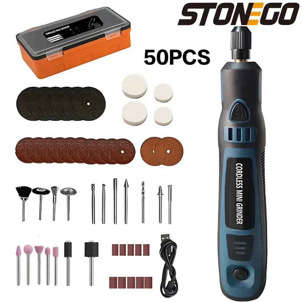 Portable Electric Tools Set USB Battery Electric Grinding Machine 50 Pieces Compact Cutting Tools for DIY Jade Polishing Projects