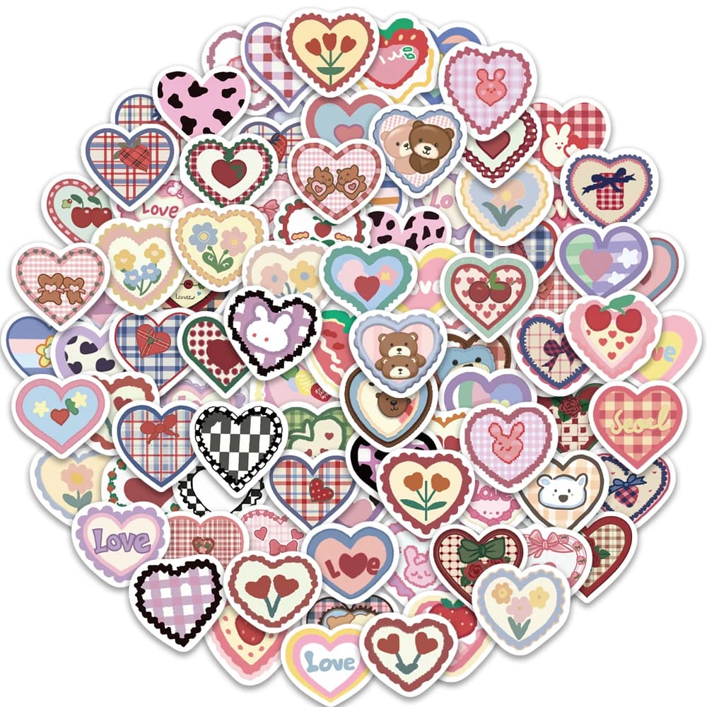 100PCS Love Stickers Cute Cartoon Account Material Phone Case Laptop Luggage Water Cup Waterproof Stickers