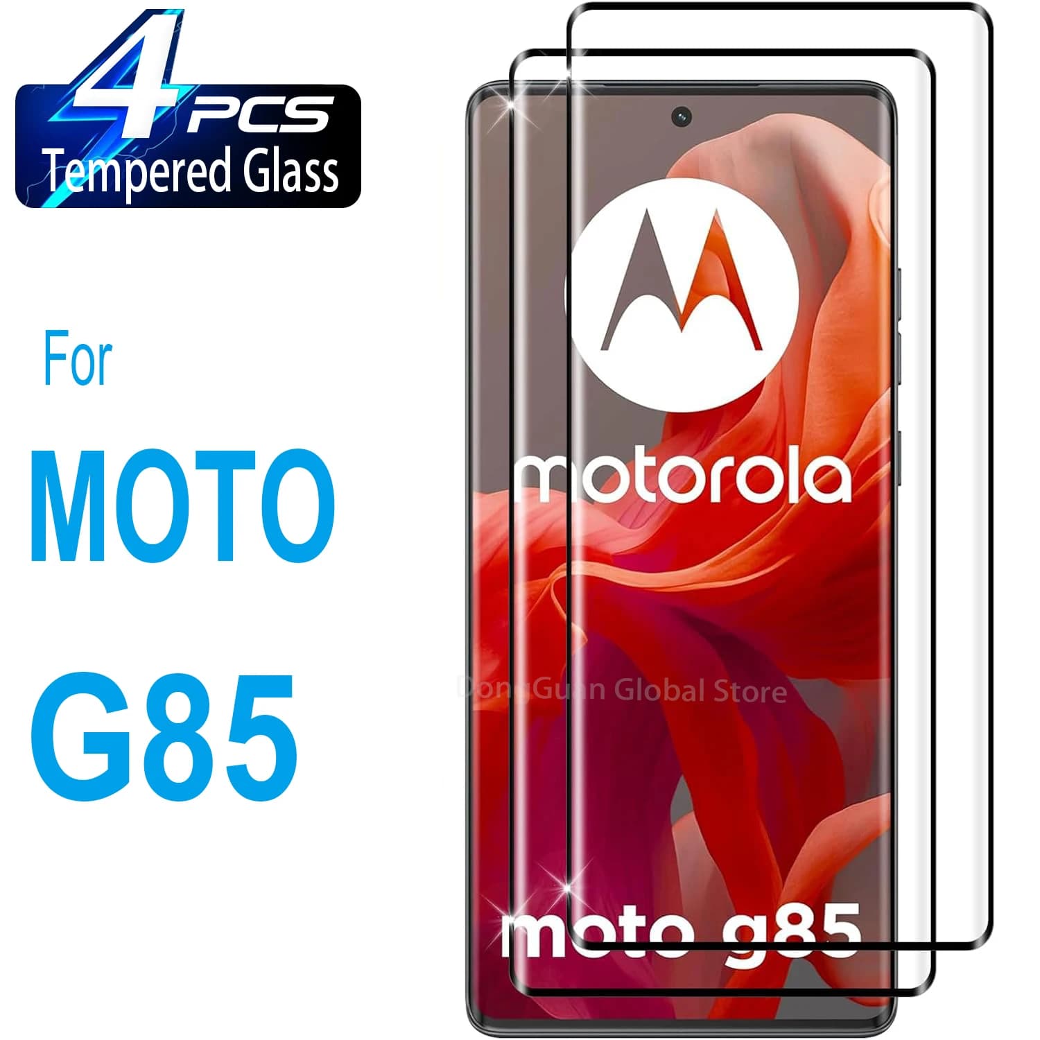 2/3/4 pezzi in vetro temperato 3D per Motorola MOTO G85 pellicola proteggi schermo in vetro temperato