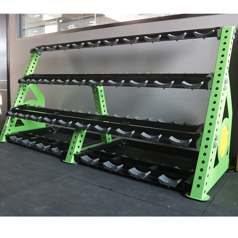 Set di manubri esagonali da 2,5 kg a 50 kg con supporto a quattro livelli e cavalletto per attrezzature fitness commerciali da palestra - Modello 2026