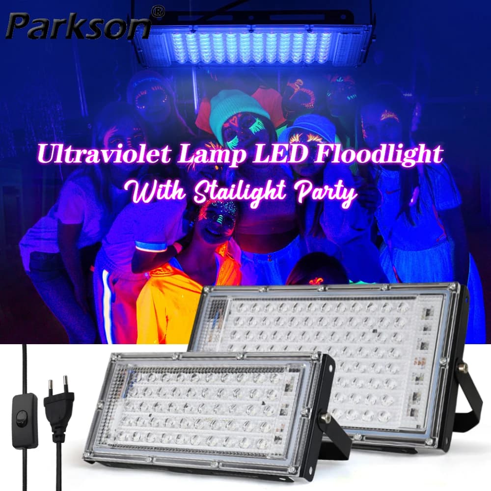 395nm 400nm UV LED FLOOD Light 150W 100W AC220V Effetto fluorescente ultravioletto Party Stage Retroilluminazione Atmosfera DJ Disco Project