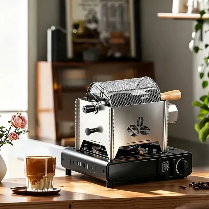 X14 Commercial Coffee Bean Roaster 400g Capacity Electric Drum Machine for Home and Cafe Use Professional Grade Equipment