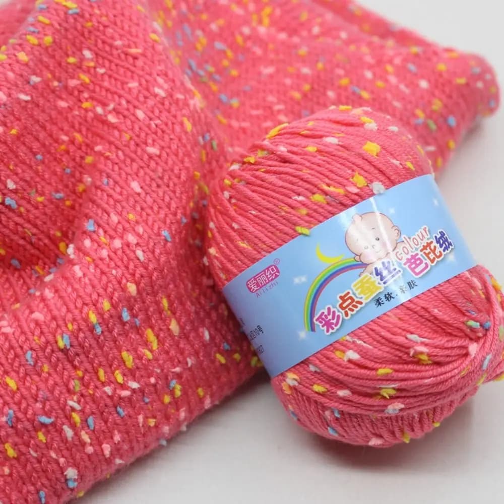50g/Roll Wool Yarn Multicolor Soft Crochet Yarn Thick Baby Cotton Woven Thread For Basket Carpets