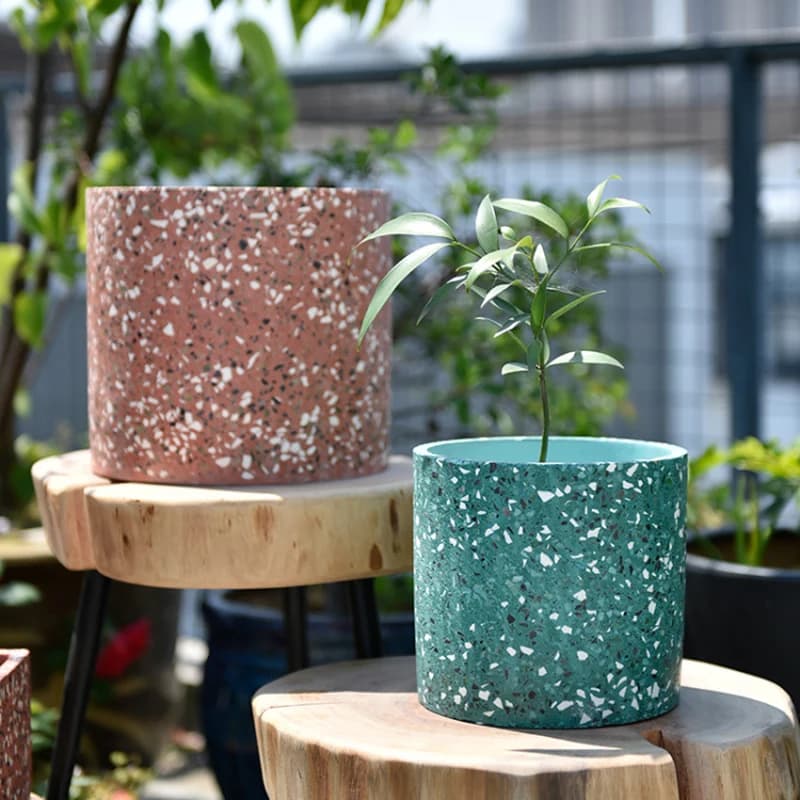 Large Flower Pot Silicone Molds Garden Ornament Terrazzo Planters Cement Molds DIY Plants Tree Concrete Pot Casting Tools 5.9in
