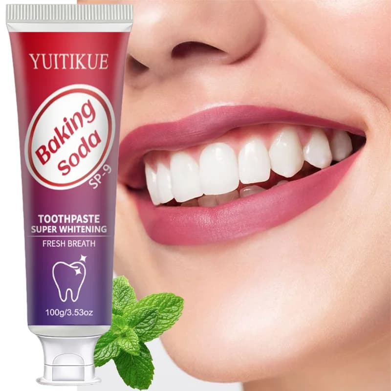 YUITIKUE Baking Soda Toothpaste, 100g SP-9 Super Whitening Toothpaste for Fresh Breath & Teeth Cleaning