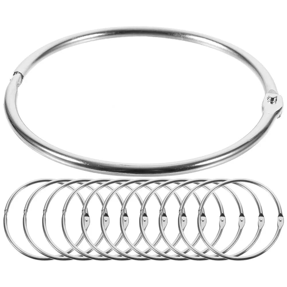 12Pcs Flexible Book Rings Split Design Rotating Rivet Metal Binder Rings for DIY Notebook Album Planner Receipts Keys Binding