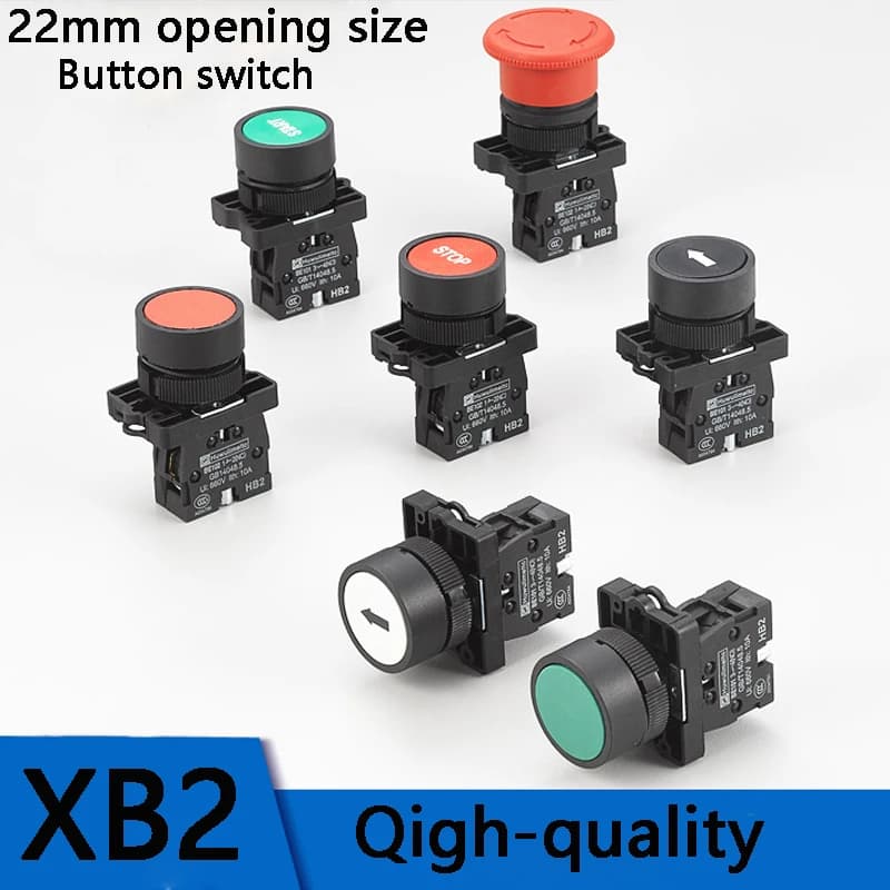 Interruttore a pulsante in plastica da 22mm XB2-EA Start / Stop freccia nera/bianca 10A/415V autoripristinante/interruttore a pulsante simbolo momentaneo