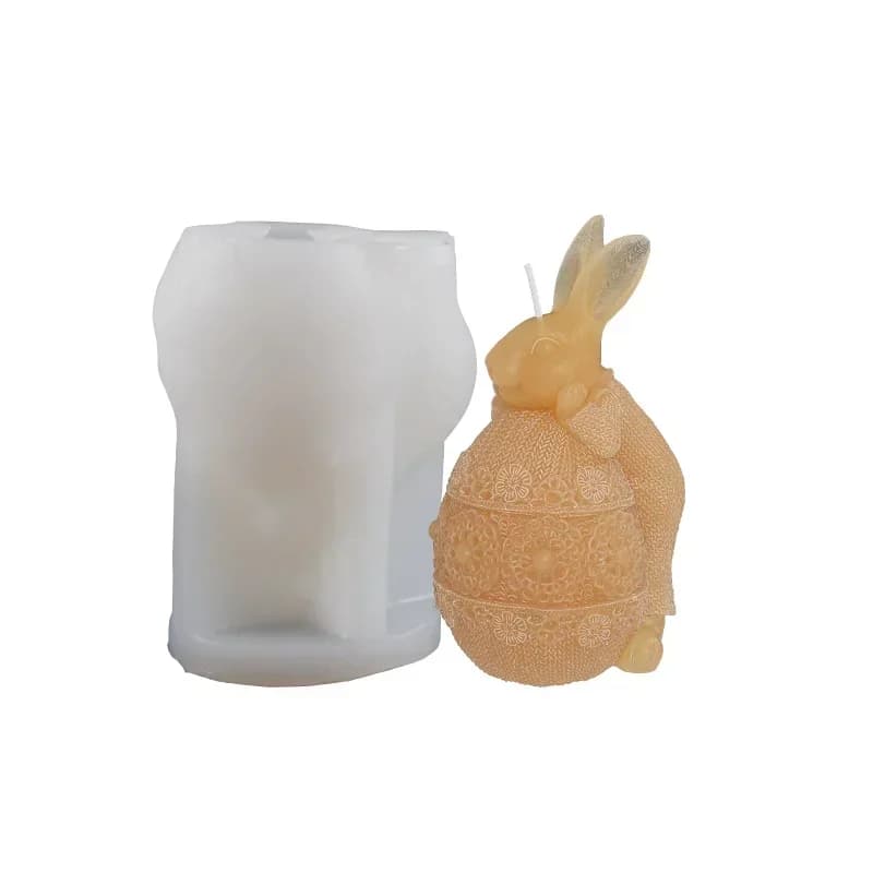 2 pz. Stampi in Silicone a Forma di Coniglio per Candele, Ultimi Modelli 2026, Simpatici Stampi per Sapone, Gesso, Resina, Artigianato, Cubetti di Ghiaccio, Utensili da Forno
