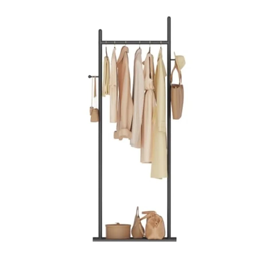 Large modern self-supporting metal hanger with 2 hooks and base in Heavy Rock plate, Industrial style