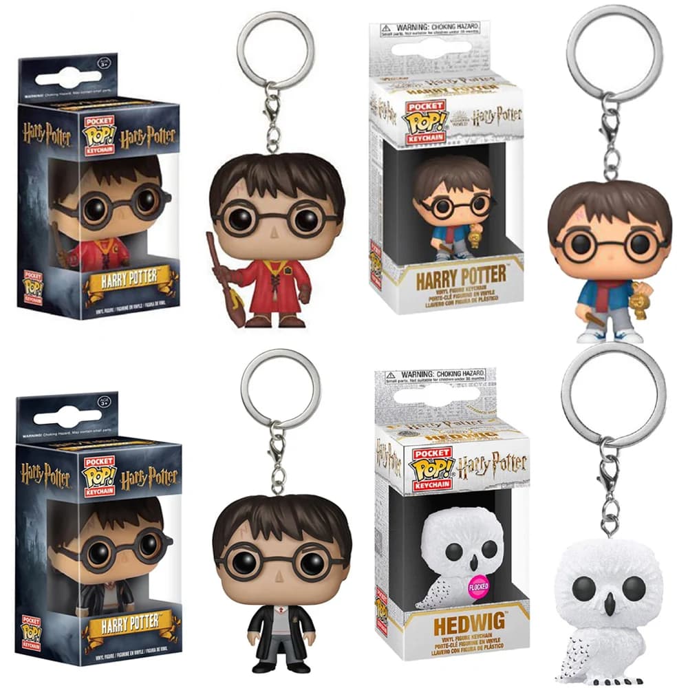 Funko POP Nuovo Portachiavi Serie Harry Potter Ginny Ron Hedwig Snape Luna Fawkes Dumbledore Luna Action Figure Tascabile Giocattoli Regalo