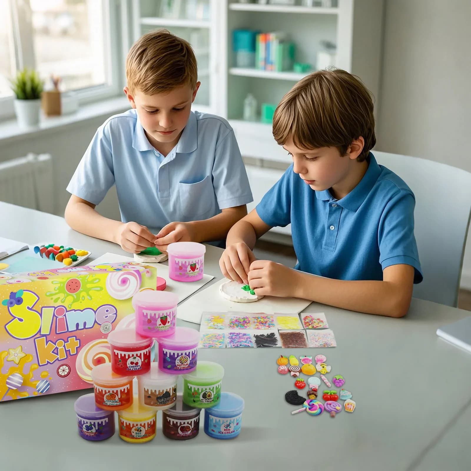 Kit Slime 8Crystal Soil Fai da Te, Set Creativo per Gioco Sensoriale Estensibile, Non Tossico, Divertente, per Feste, Forniture Colorate per Slime, Giocattoli Artistici