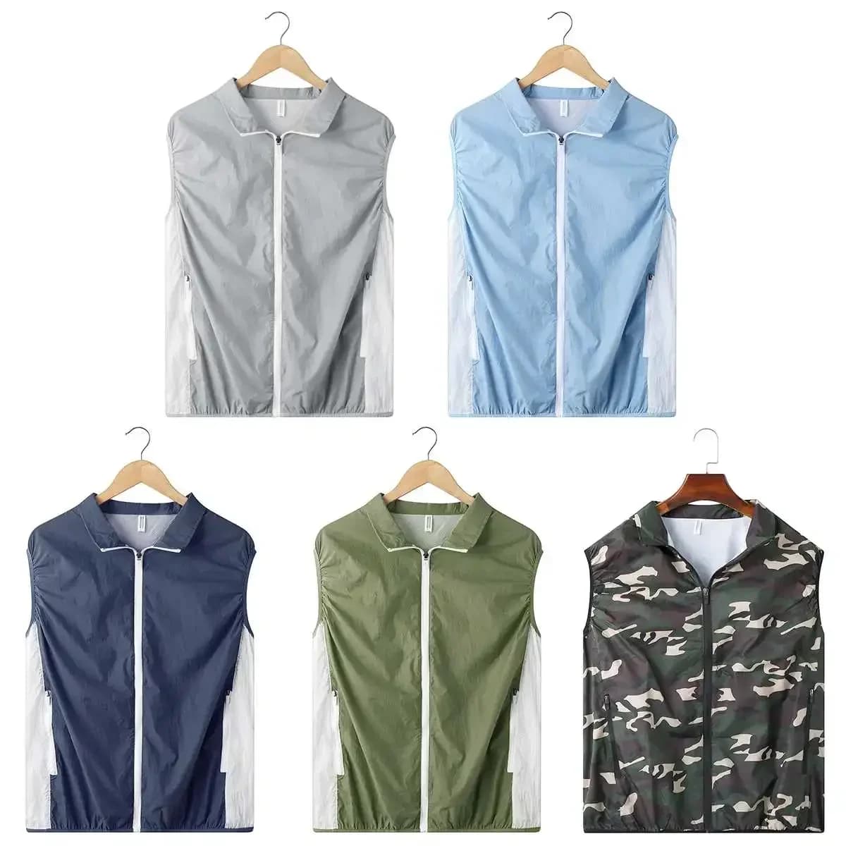 Gilet da trekking impermeabile regolabile a 3 marce da 4500 ore di vita Gilet rinfrescante estivo con ventole Aria condizionata Abbigliamento per la corsa in campeggio