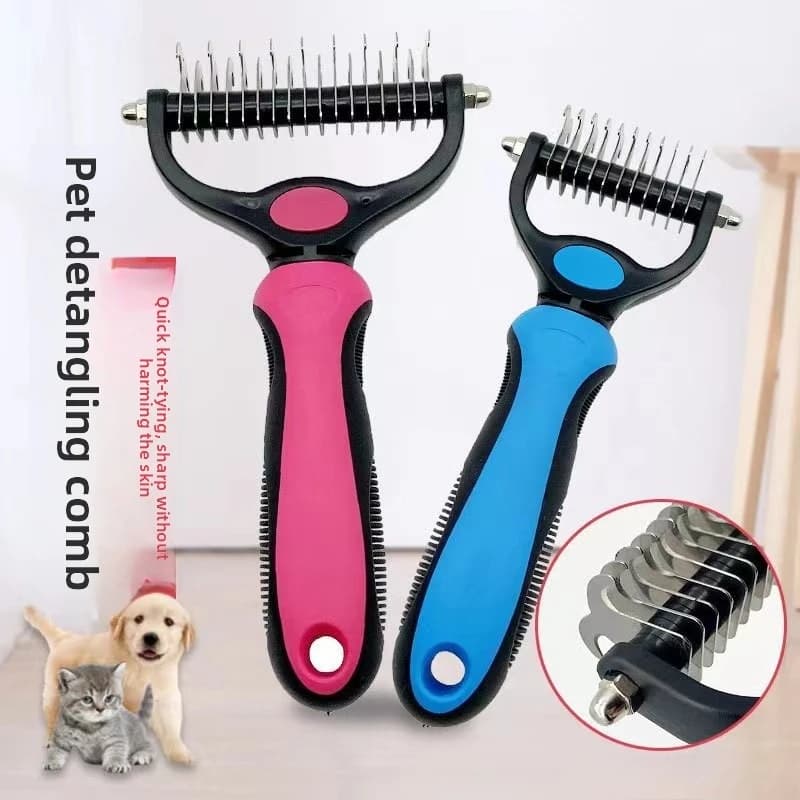 Spazzola per la rimozione del pelo di animali domestici, strumento professionale per la toelettatura di cani e gatti, districante e sciogli-nodi per pelo lungo e corto