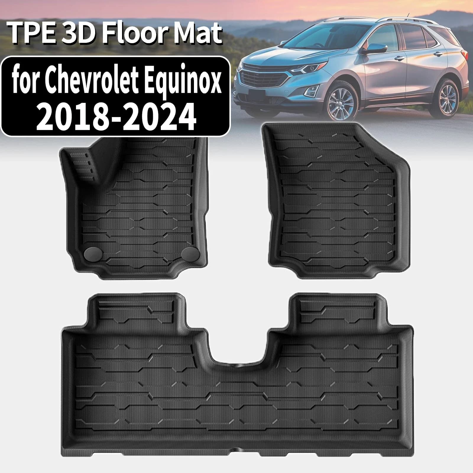 Tappetini Auto in TPE Impermeabili Antiscivolo Facili da Pulire per Chevrolet Equinox 2024 2023 2022 2021 2020 2019 2018