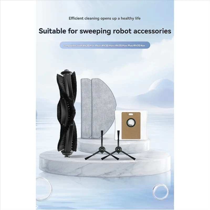 A03F-Per Tapo RV30 Max/RV30 Max Plus/RV20 Max/RV20 Max Plus 18PCS Accessori per aspirapolvere Spazzola laterale principale Filtri Mop Sacchetti per la polvere in tessuto